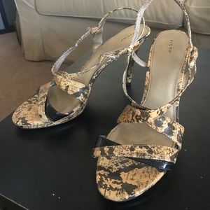 Strappy Sandals Brown & Tan Faux Snakeskin Sandal